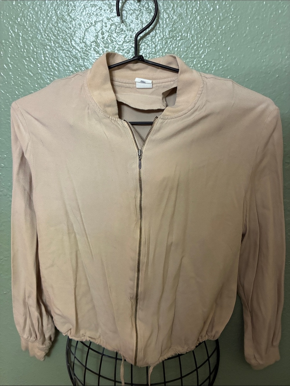Melrose and Market Blush Zip-Front Bomber Jacket